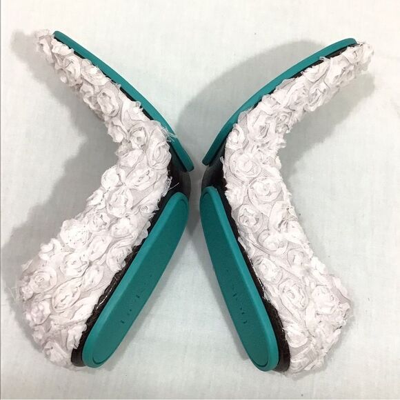 Tieks White Floral Rose Garden Floral Ballet Flat Limited Edition Wedding Size 9 - Picture 5 of 8